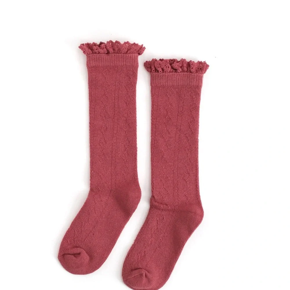 Bundle of 2 high knee lace socks